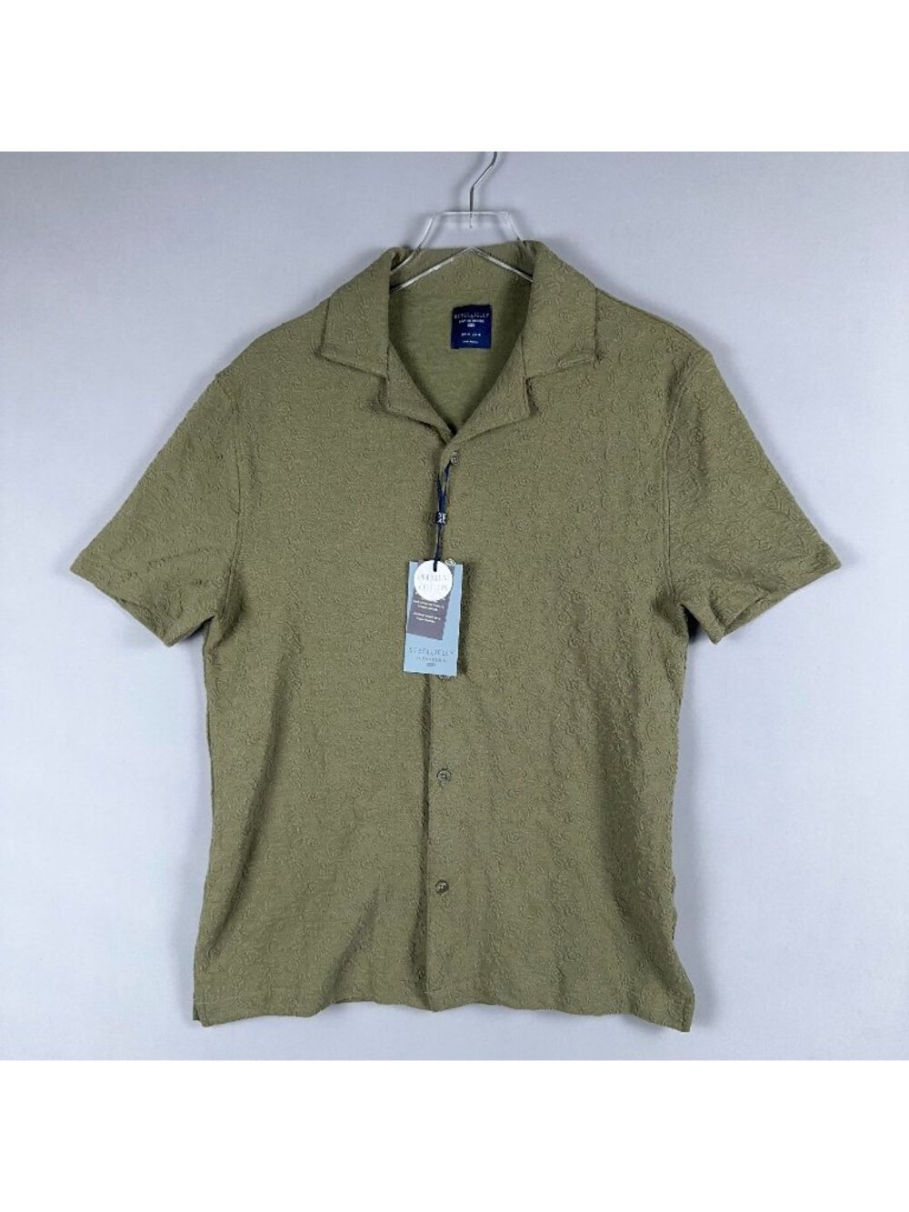 Steel & Jelly Button Down Shirt Size Medium Sage Green Premium Cotton Collar